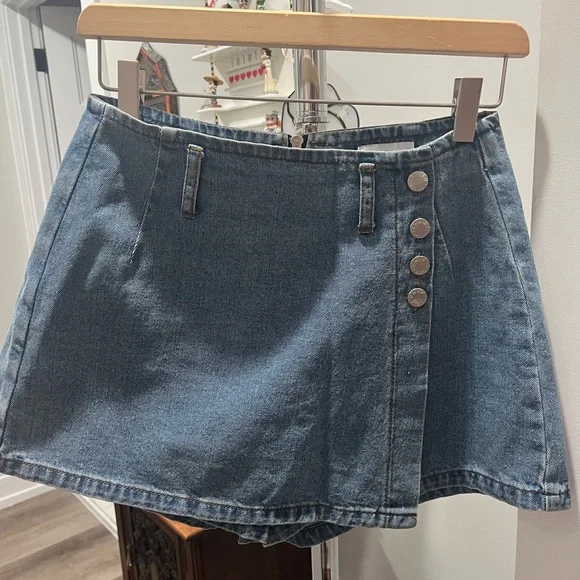 UNIF Skirts Unif Denim Mini Skort Deadstock Poshmark - Main Image